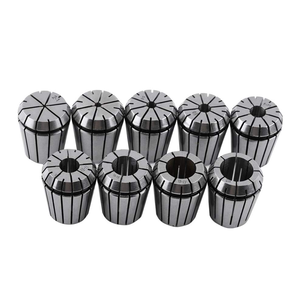 Samfox Er32 Collet Set- Collet Set Er32 Spring Collet - 9pcs ER32 Spring Collet Set 2-20mm ER32 Chuck for CNC Engraving Machine and Milling Lathe Tool
