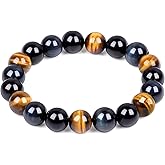 Protection Bracelet-Natural Black Obsidian bracelet for men women- Anti anxiety,Bring Good luck &Happiness Bracelet- Handmade Healing Crystal Bracelets