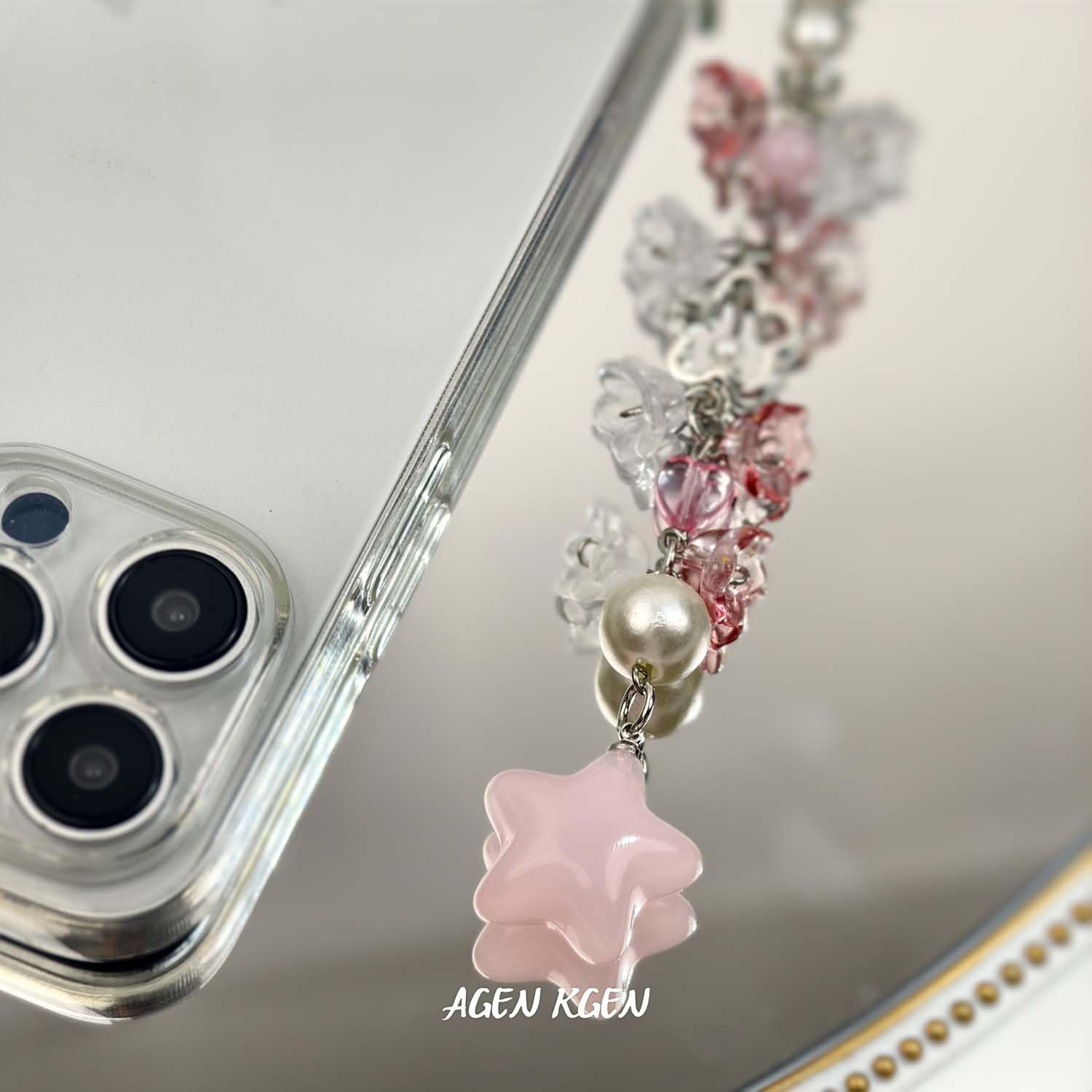 Y2K Pink Phone Cute Phone Charm - Strawberry Star Heart Charms, Camera Bag Pendants Decor for Women