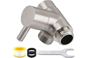 HSMHOSE All Metal 2-Way Shower Arm Diverter Valve, G1/2 Solid Brass Shower Splitter for Handheld and Fixed Showerhead – Universal Bathroom Diverter Replacement Part Brushed Nickel