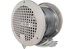 Suncourt ThruWall TW108 Room-to-Room Transfer Through Wall Vent Fan, 2-Speed Wall Vent Register Booster Fan, Quiet Operation, Improved Air Flow for Better Indoor Heating and Cooling, White