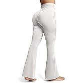 Olmlmt Flare Leggings for Women Butt Lifting - Crossover High Waisted Buttery Soft Gym Workout Yoga Pants