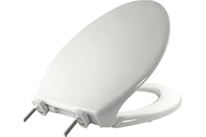 Bemis 7800TDG 000 Commercial Heavy Duty Closed Front Toilet Seat with Cover That Will Lift for Easy Cleaning, Never Loosen & Reduce Call-Backs, Elongated, White