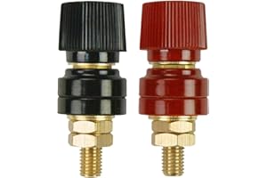 3/8" Copper Battery Terminal Stud Connector, Ampper M10 Remote Battery Binding Post Junction Post Block Terminal Kit, Pack of