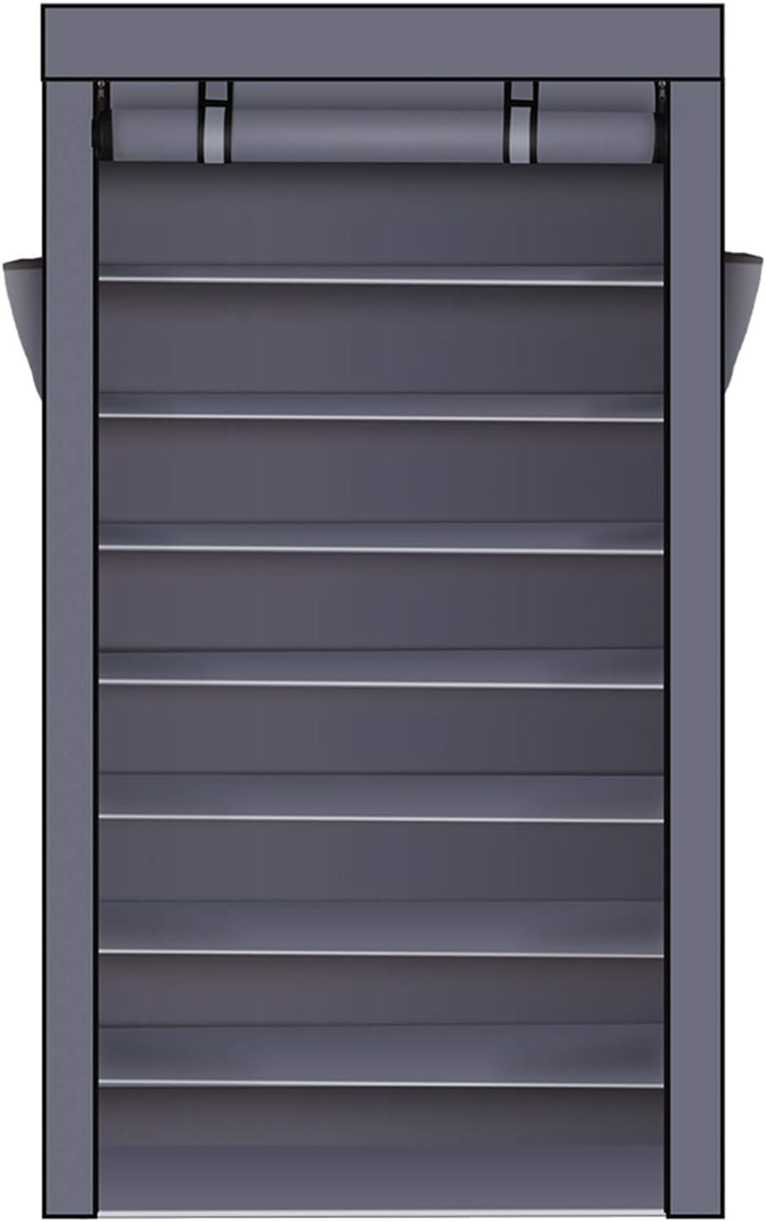Pagacat 10 Tiers Shoe Rack Organiser, Tall Shoe Storage Shelf for 45 Pairs Shoes, with Oxford Fabric Dustproof Cover Space Saving & Easy Assemble 86 x 28 x 158cm (UK Stock)
