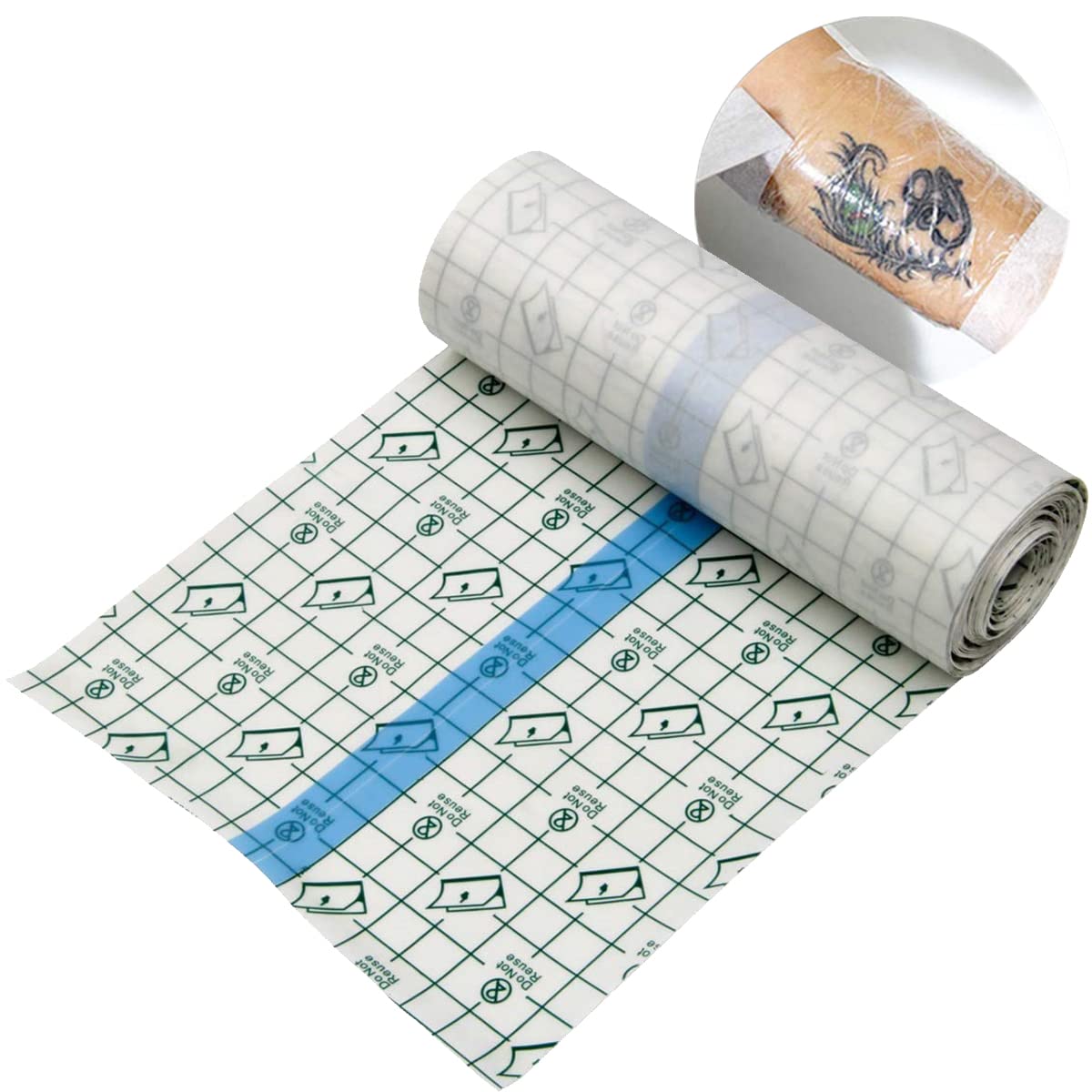 Gozahad Tattoo Aftercare Bandage | 6 in x 1 yd | Clear Adhesive Wrap Second Skin Protective Waterproof Tattoo Film Transparent Product tattoo Bandages