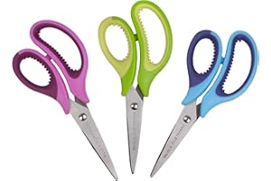 W.A. PORTMAN WA Portman 5 Inch Pointed Kids Scissors 3 Pack - Pointed Scissors for Kids - Small Scissors for School Kids - Scissors Kids Safety Scissors Bulk - Bulk School Supplies - School Scissors