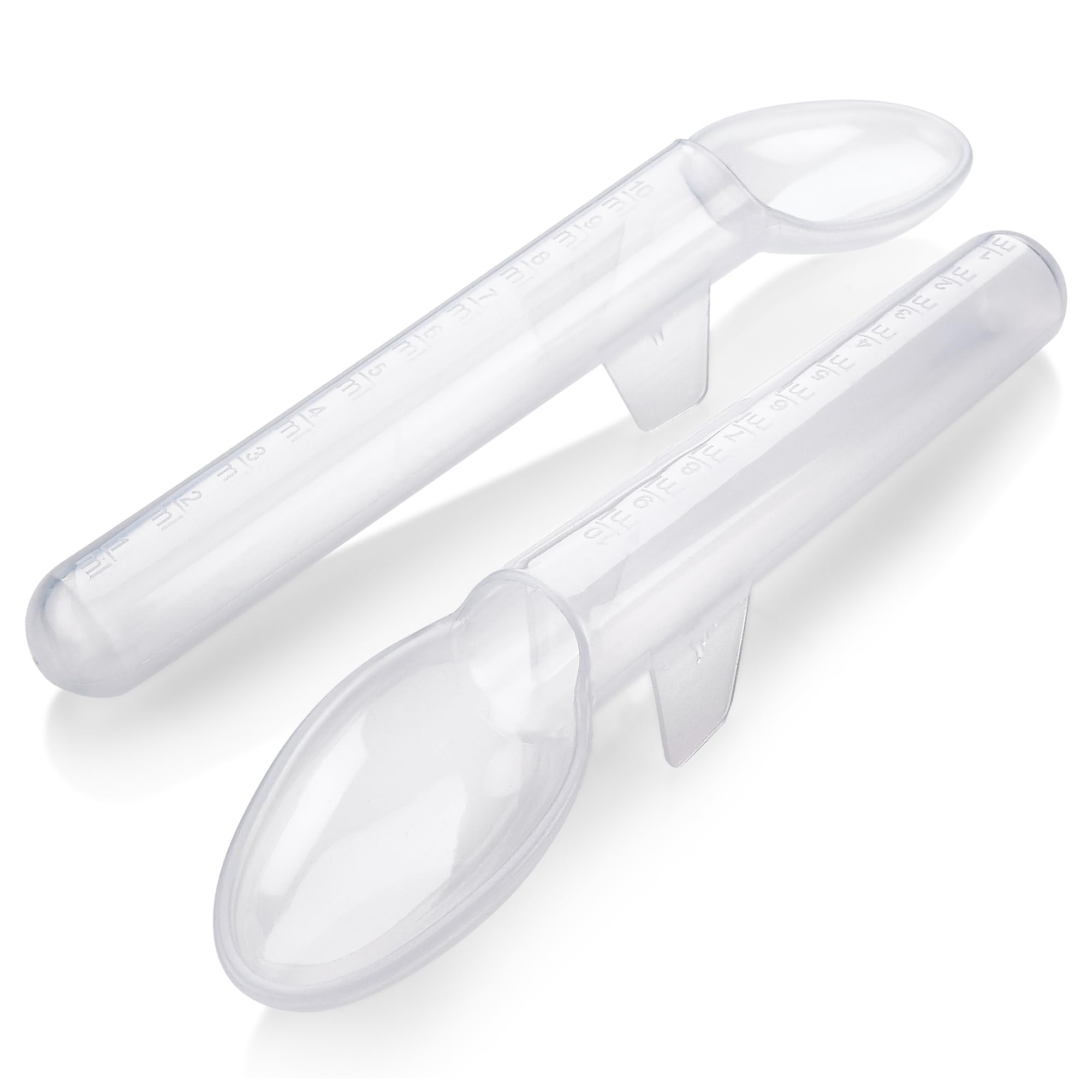 Calibrated Medicine Spoon for Kids - (Pack of 2) - 2 Tsp/10 mL Capacity Plastic Oral Liquid Dose Medication Graduated Dispenser