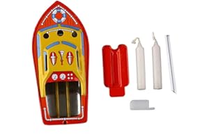 Boat Powerd Tin Toy Recycle Steam Boat Collectable Retro Educational Education Halloween Christmas Birthday Gifts (One Size)