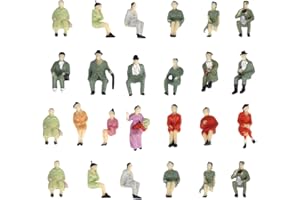 Generic 25 Pieces HO Scale 1:87 Figures, Train Park Street Passenger, Fairy Garden Decoration, Desktop Decor Toy Scenery Peop