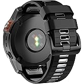 U-LIMVE Watch Band for Garmin Fenix 8 47mm/Fenix 7/Fenix 6/Fenix 5/Epix Pro 47mm, 22mm Silicone QuickFit Replacement Bands