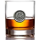 English Pewter Company 11oz Old Fashioned Whiskey Rocks Glass With Monogram Initial - Unique Gifts For Men - Personalized Gifts With Your Choice of Initial (C) MON103