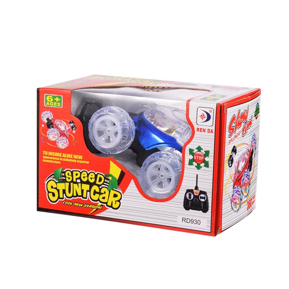 RC Stunt Car, YKS Invincible Tornado Twister - Multifunctional Rechargeable RC Acrobatic Stunt Car with LED Lights and Music (Blue)