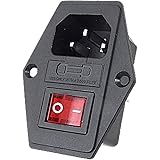 URBEST&reg;Inlet Module Plug Fuse Switch Male Power Socket 10A 250V 3 Pin IEC320 C14