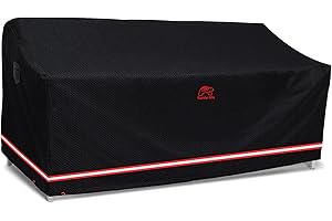 Turtle Life Patio Sofa Cover, Outdoor Heavy Duty Durable UV Water Resistant Anti-Fading Loveseat Cover with 2 Upgrade Air Vents and 2 Buckles, Black, 58" W x 32.5" D x 31" H