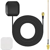 Bingfu Waterproof SMA Male Active GPS Navigation Antenna Adhesive Mount | with 6 inch RG178 Coaxial Pigtail Cable for GPS Module Receiver Tracking