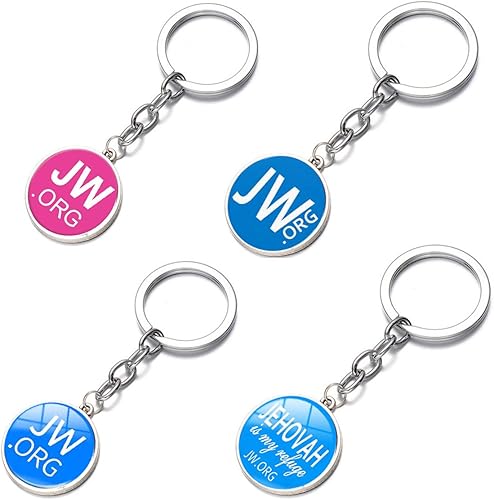 Dunbasi Jehovah S Witnesses Jw Org Keyring Keychains For Women Girls Glass Cabochon Pendant Set Of 4 Amazon Co Uk Jewellery