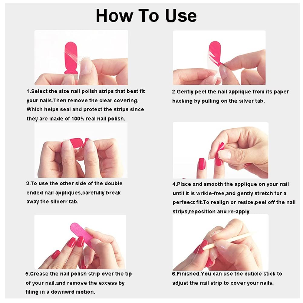 12 Sheets Glitter Nail Wraps Nail Polish Strips Solid Color Nail Polish Stickers Shine Full Wrap Nail Polish Decals Self Adhesive Nail Art Polish Stickers for Women Girls Manicure Tips Decor - Image 7