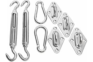 KHOMO GEAR Sun Shade Sail Hardware Kit for Rectangle and Square Patio Shades