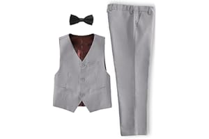 YuanLu Boys Suit Homecoming Dresses for Kids Ring Bearer Outfit Suits Tuxedo Formal Vest and Pants Suit Set