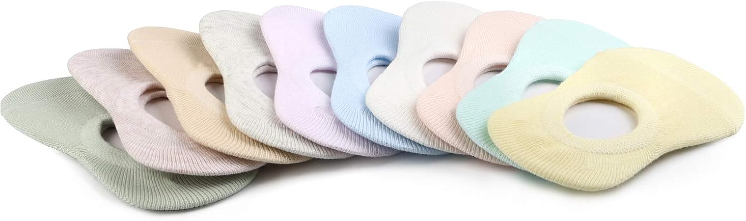 BOOPH 10 Pairs No Show Socks for Girls Boys Anti-slip Low Cut Kid Socks 3-9 Year: Clothing