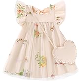 Kucnuzki Baby Girl Clothes Toddler Girls Summer Fairy Tulle Dress Ruffle Fly Sleeve Casual Sundress Cute Outfit for Kids