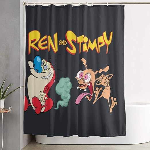 Amazon Com Oiir Ooiip Rugrats Hey Arnold Ren And Stimpy Shower Curtain Waterproof And Splash Proof Home Bathroom Home Kitchen