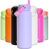 Elemental 40oz Insulated Water Bottle with Straw - 100% Leak-Proof Stainless Steel Core Water Bottles for Travel, Sports and Gym - Double Wall Insulation & BPA Free - Lilac Tie Dye