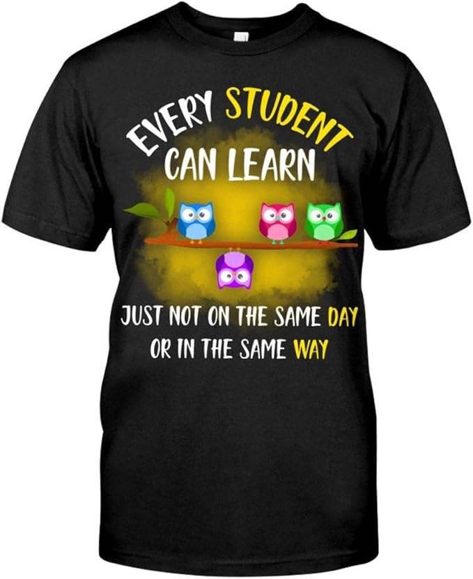 playera clásica con texto en inglés «Every Student can Learn», Negro, Small Ropa