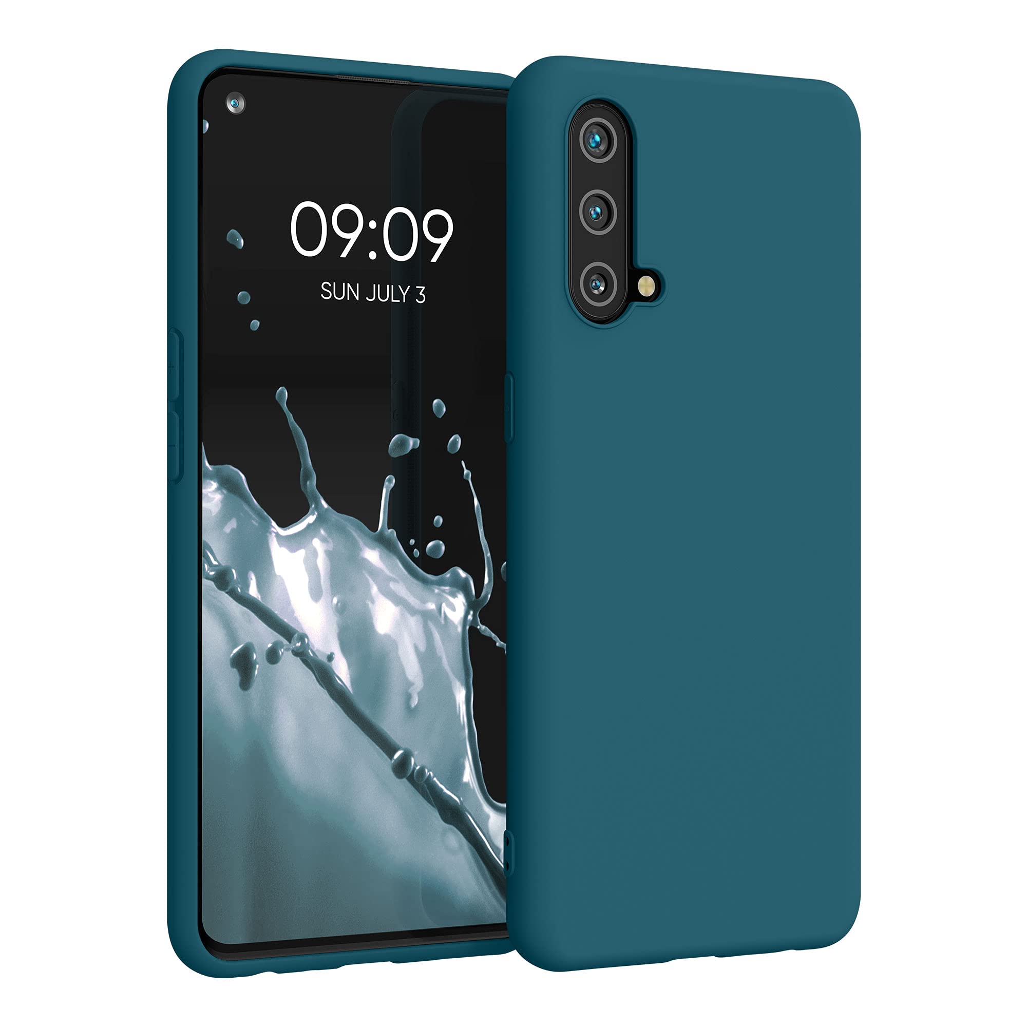 kwmobile Case for OnePlus Nord CE 5G Case - Soft Cover - Shockproof TPU Material - Wireless Charging - Petrol — image 1