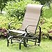 PatioPost Outdoor Porch Glider Patio Swing Rocking Lounge Chair with Powder Coated Sturdy Aluminum Frame Support for Outdoor Backyard,Beside Pool,Lawn, Textilene, Brown