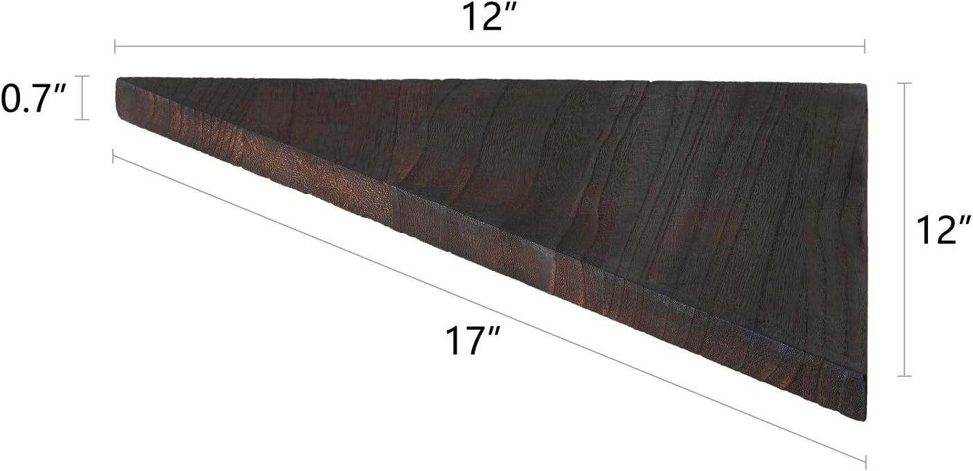Mkono Corner Wall Shelf 3 Set Wood Floating Shelves with Brackets Rustic Organizer Displays Storage Rack Home Decor for Living Room Bedroom Bathroom Kitchen, Dark Brown: Furniture & Decor