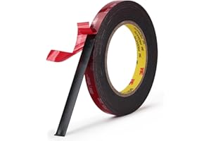 BULINA 3M Double Sided Mounting Tape 5925 VHB Black Foam Tape High Bond Waterproof Heavy Duty Strong Adhesive Tape Thick 0.025 in Fastener Replace Décor Frame Logos