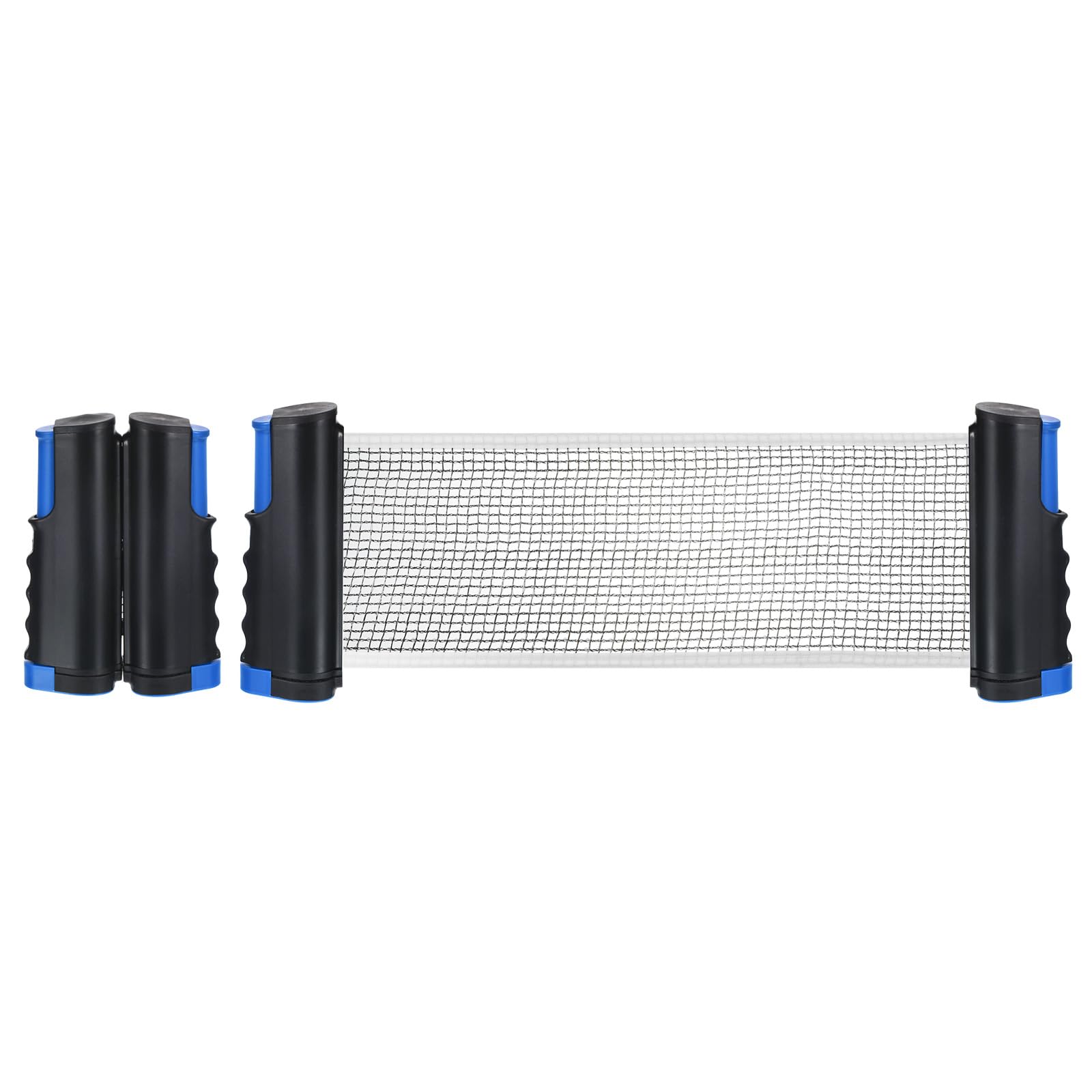 M METERXITY Table Tennis Net Replacement - Retractable Fitting Ping Pong Net and Plastic Posts with Box Apply to Game Sports (Black Blue)