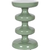 Kate and Laurel Fondi Modern Metal Round Side Table for Living Room | 12 x 12 x 21, Green, Geometric Stacked Bubble Design, Outdoor-Safe, Unique Bedroom Nightstand, Youthful Dorm Decor Option