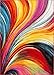 Well Woven Aurora Multi Red Yellow Orange SwirlLines ModernGeometric Abstract Brush Stroke Area Rug(7'10inx9'10in)Easy Clean Stain Fade Resistant Shed Free Contemporary Painting ArtStripe Thick Soft