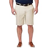 Haggar Mens Cool 18 Pro Straight Fit Flat Front 4-Way Stretch Expandable Waist Short - Big & Tall Sizes