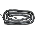 The VoIP Lounge 25 Foot Long Gray Handset Curly Cord for Avaya Lucent Definity 6400 Series Phone 6402 6402D 6408 6408D 6416D 6416DM 6424D 6424DM (See Full Description Below)