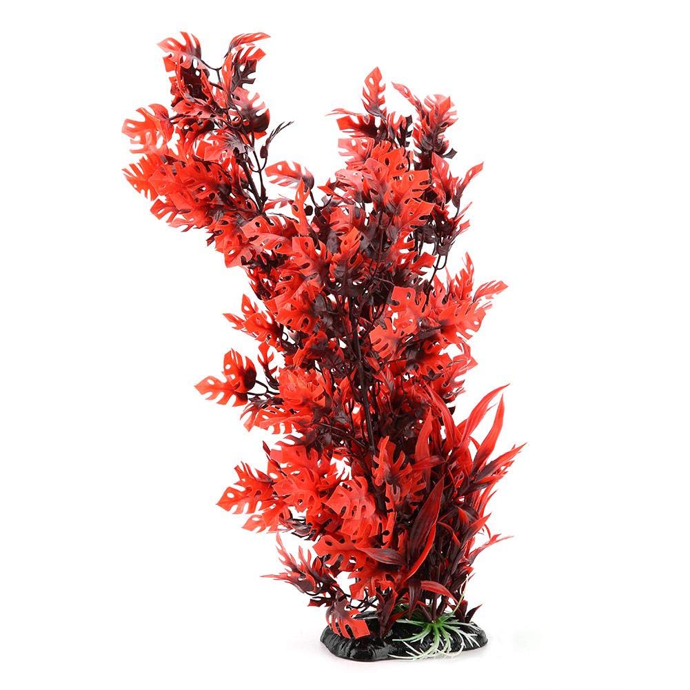 Garosa Artificial Aquarium Plants Vivid Lifelike Underwater Grass for Fish Tank Decoration Red Plastic Fish Tank Decor Ornament Beautiful Realistic Aquatic Plants