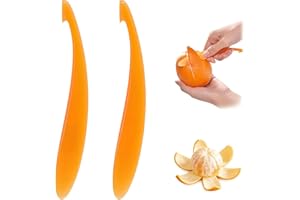 2 Pcs Orange Peeler Tool Plastic Lemon Citrus Peeler, Long Handle Serrated Fruit Skin Peeler Kitchen Accessory Knife Cooking 