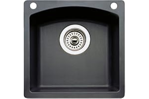 Blanco 440204-2 Diamond 2-Hole Single-Basin Drop-In Granite Bar Sink, Anthracite