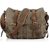 Navali Mainstay Waxed Canvas And Leather Messenger Bag Olive