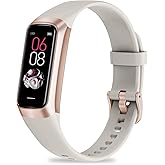 APPBYER Fitness Tracker with 24/7 Heart Rate, Blood Oxygen Blood Pressure Sleep Monitor, Activity Trackers 5 ATM Waterproof,Step Calorie Counter Pedometer Health Smart Watch for Women Men (Beige)
