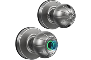 HAWKUNG Smart Door Knob, Fingerprint Door Knob Biometric Fingerprint Smart Door Lock Keyless Entry Door Lock for Home, Office, Hotel, Bedroom, Garage, Pantry, Apartment