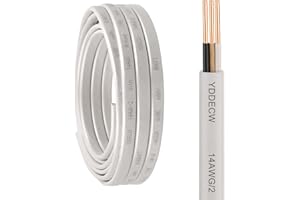 YDDECW 14/2 NM-B Wire with Ground - 15FT 14 Gauge Non-Metallic Sheathed Cable Pure Copper 14 AWG 2 Conductor Residential Indoor Wire for Outlets, Switches and Other Loads etc.
