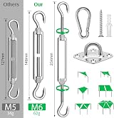 Morzejar Sun Shade Sail Fixing Kit M6 Stainless Steel Hardware Set 304 view 2