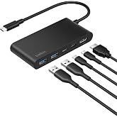 Belkin USB-C Hub 5-Port 4K HDMI 2.0 100W PD for MacBook, iPad &amp; laptops | 5Gbps data transfer, 4K HDMI 2.0 display support, compatible with iPad Pro, Chromebook, and Neo MacBook