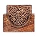 Store Indya Set of 4 Handmade Wooden Coasters Absorbent Cool Drink Coasters with Holder Unique Bar Decor Accessories Best Housewarming Gift (Design 13)