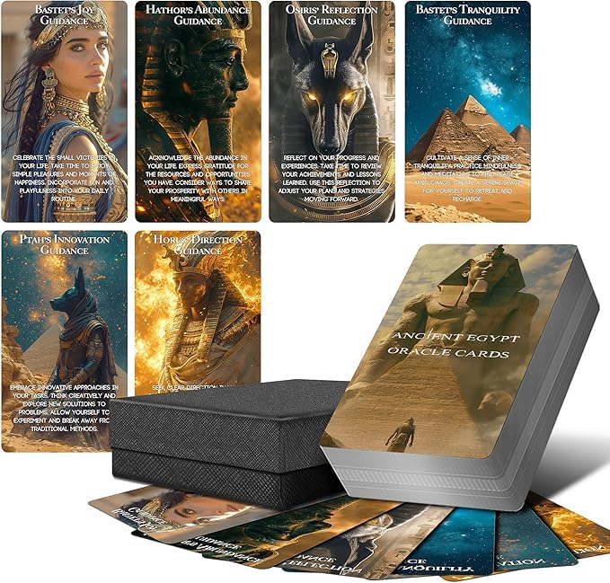 Powerful Ancient Egyptian Oracle Cards, Egyptian Symbols Oracle Deck for Beginners, Oracle Card with Meanings on Them