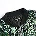 HaoDuoYi Womens Casual Lightweight Sequin Zipper Bomber Jacket